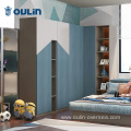 cheap modern kids room with desk and wardrobes